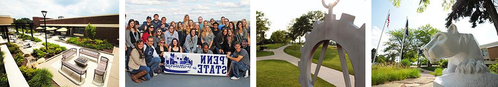 A photo collage of the campus and its surroundings